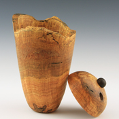 Red Oak Burl Vase with Top